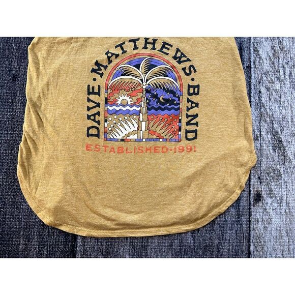 Dave Matthews Band Palm Tree Yellow  Tank Top Size Large - Picture 4 of 9